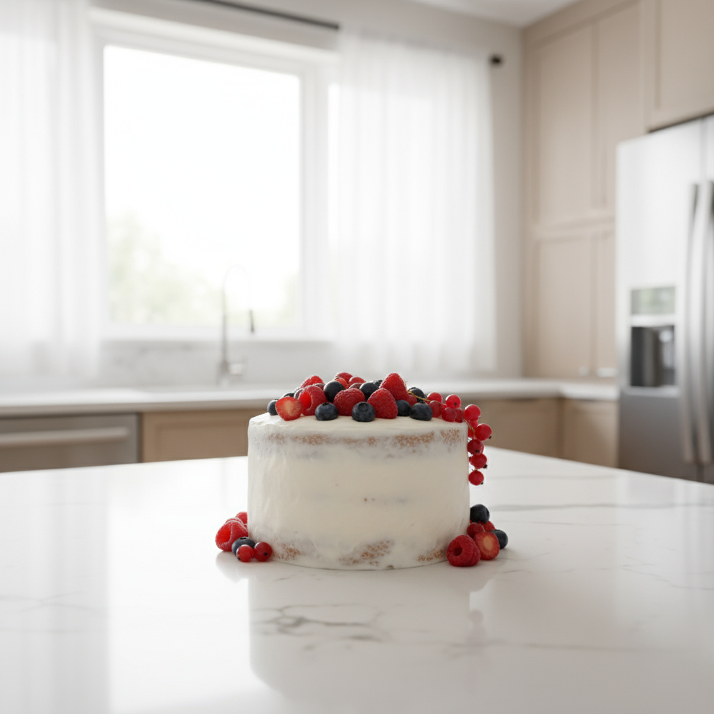 Allergy-friendly cake with fresh berries
